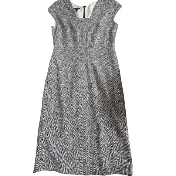Escada Gray Textured Square-Neck Midi Dress - Picture 3 of 5